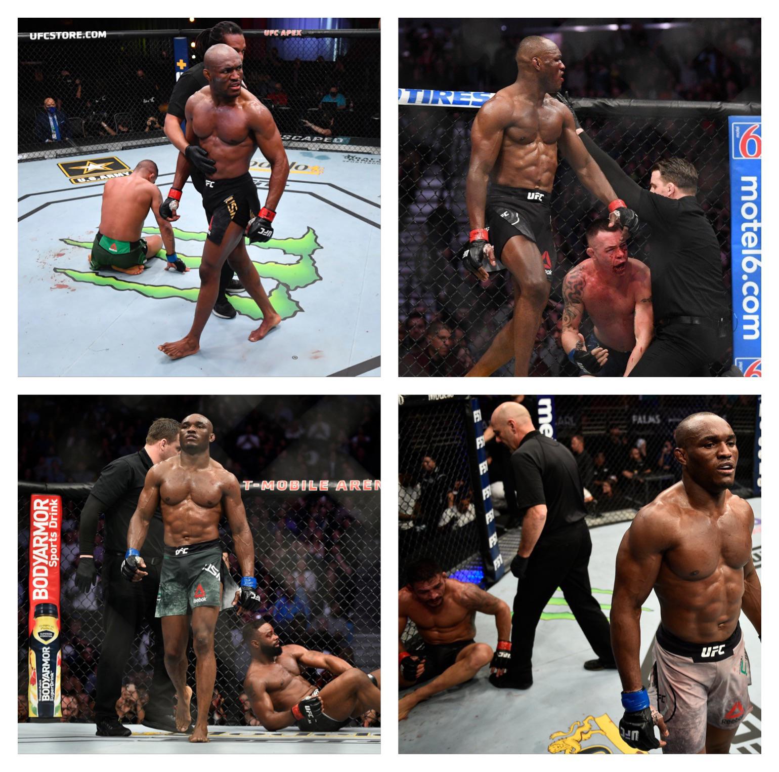 r/MMA - [Spoiler] Winner of UFC 258 Main event (and Baddest WW in the world) walking off after major career victories