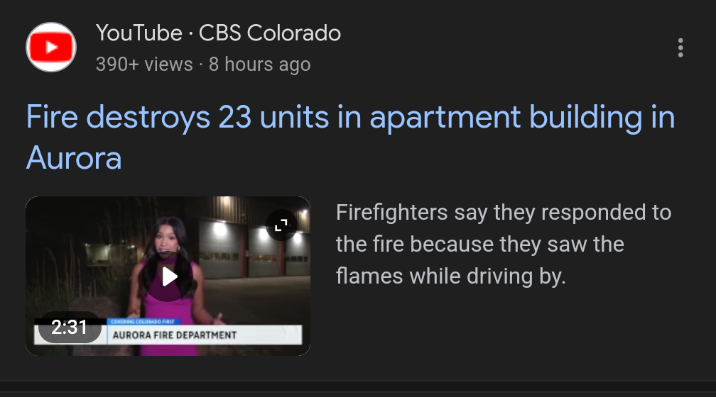 r/mildlyinfuriating - My apartment building burned down and fire fighters only came because they saw it driving by