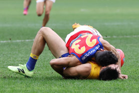 Brisbane Lion Charlie Cameron was suspended for three matches for his tackle on West Coast’s Liam Duggan.