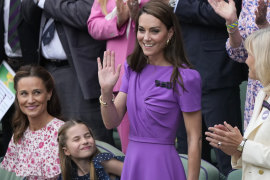 Princess Catherine was greeted by a standing ovation from the centre court crowd as she took her seat in the royal box.