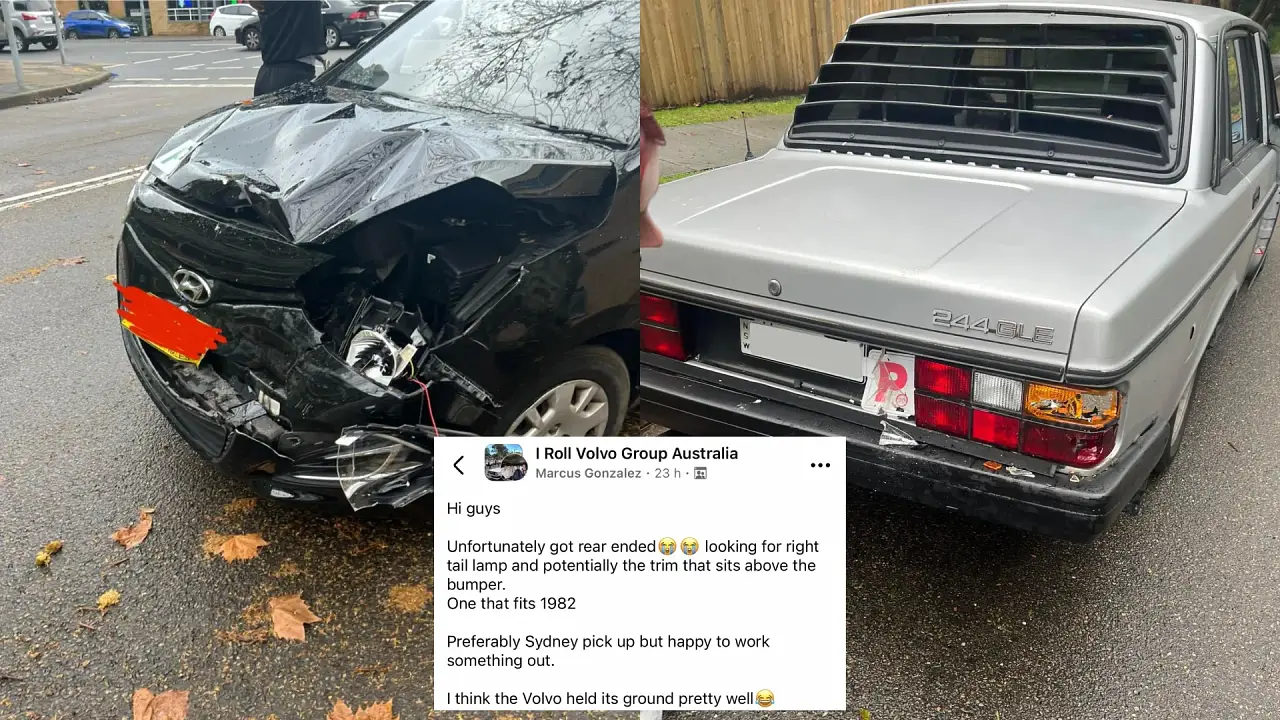 'Held its ground': Old Volvo owner claims their car was unscathed after accident