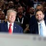 Former US president Donald Trump and Senator J.D. Vance at the first night of the Republican Convention.