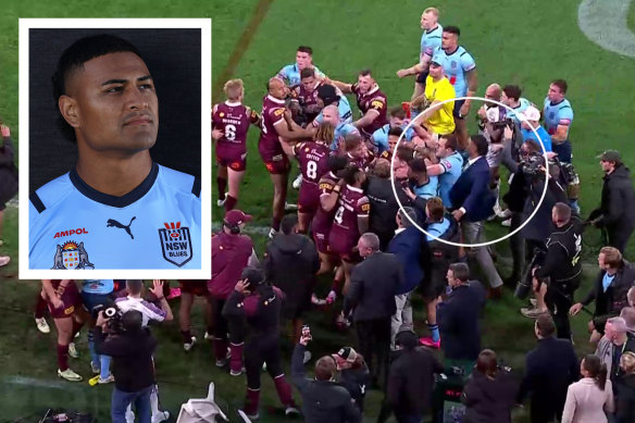 Haumole Olakau’atu is facing a lengthy ban for becoming involved in a melee as a 19th man 