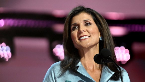 Nikki Haley, former governor of South Carolina, speaks during the Republican National Convention.