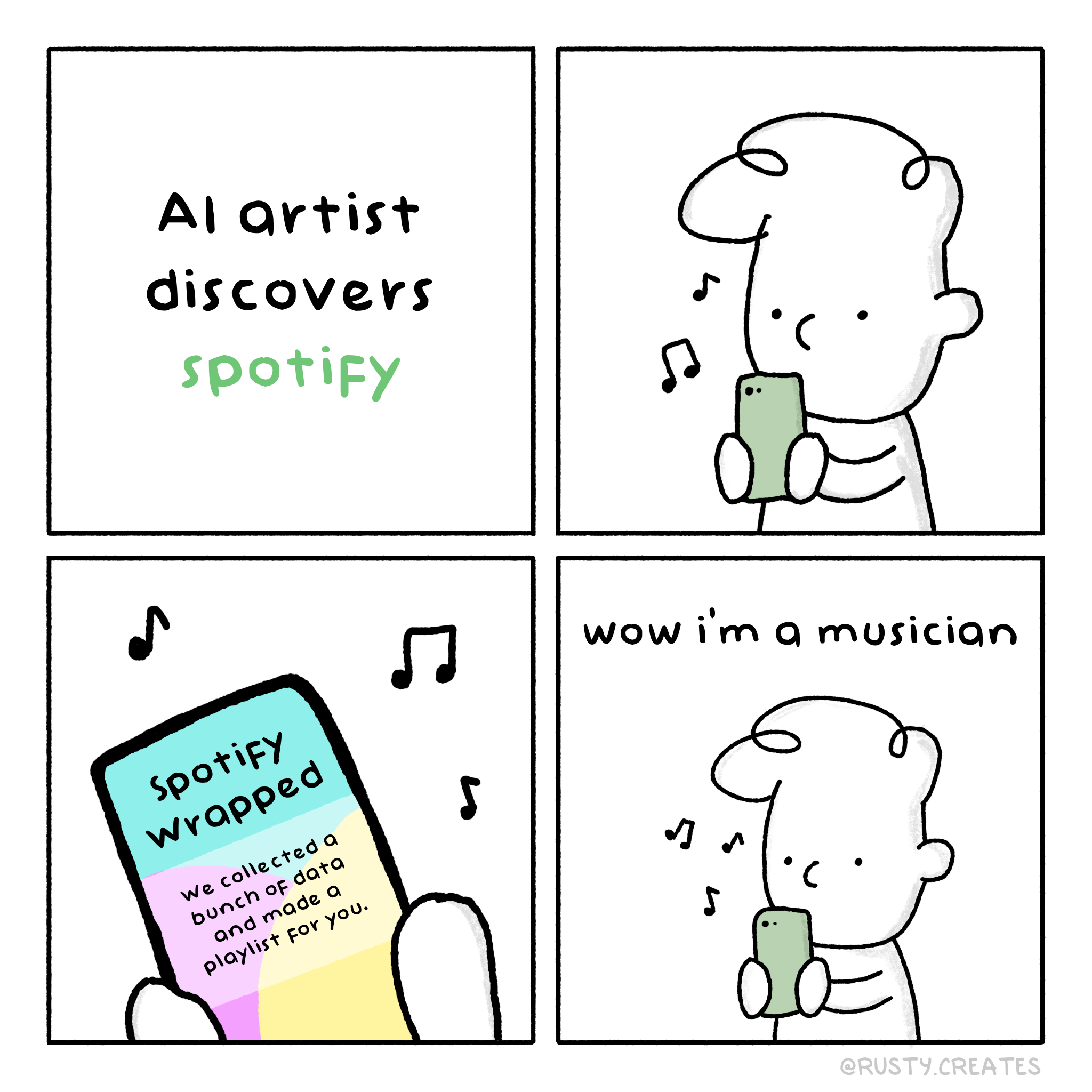 r/comics - AI Artist discovers Spotify