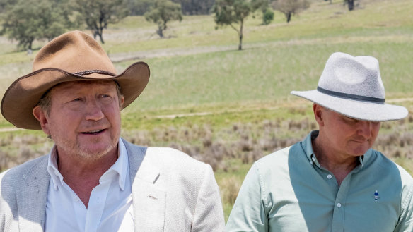 Andrew Forrest speaking at the launch of Uungula Wind Farm, the largest wind farm being built in New South Wales.