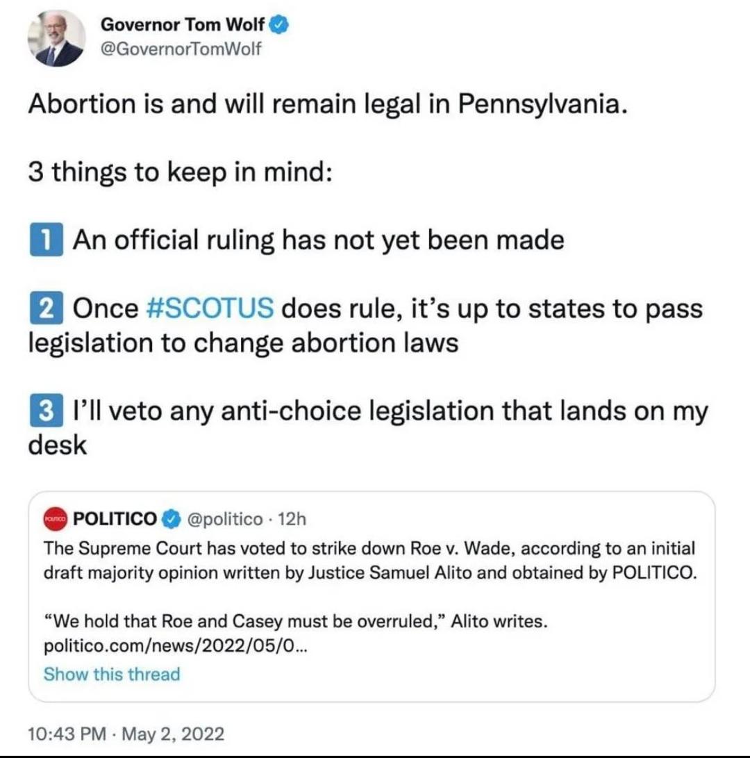 r/Pennsylvania - Thank you Governor Wolf, now it's up to all of us to vote to keep it this way.