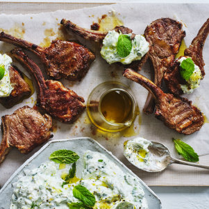 Serve these lamb cutlets with tzatziki (pictured).