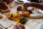 Vegetarian injera meal, with shiro, lentils, egg and a variety of vegetables credit: istock
one time use for Traveller only