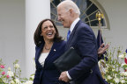 Harris moves swiftly to lock in support after Biden quits race