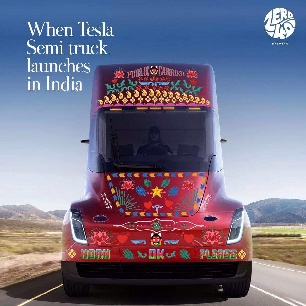 r/india - Tesla Semi Truck in India. [NP]