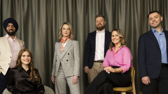 From left: Gurbaj Pawar, Renee Wootton, Sinead Booth, Chad Burke, Kiria McNamara and Todd Lacey. 