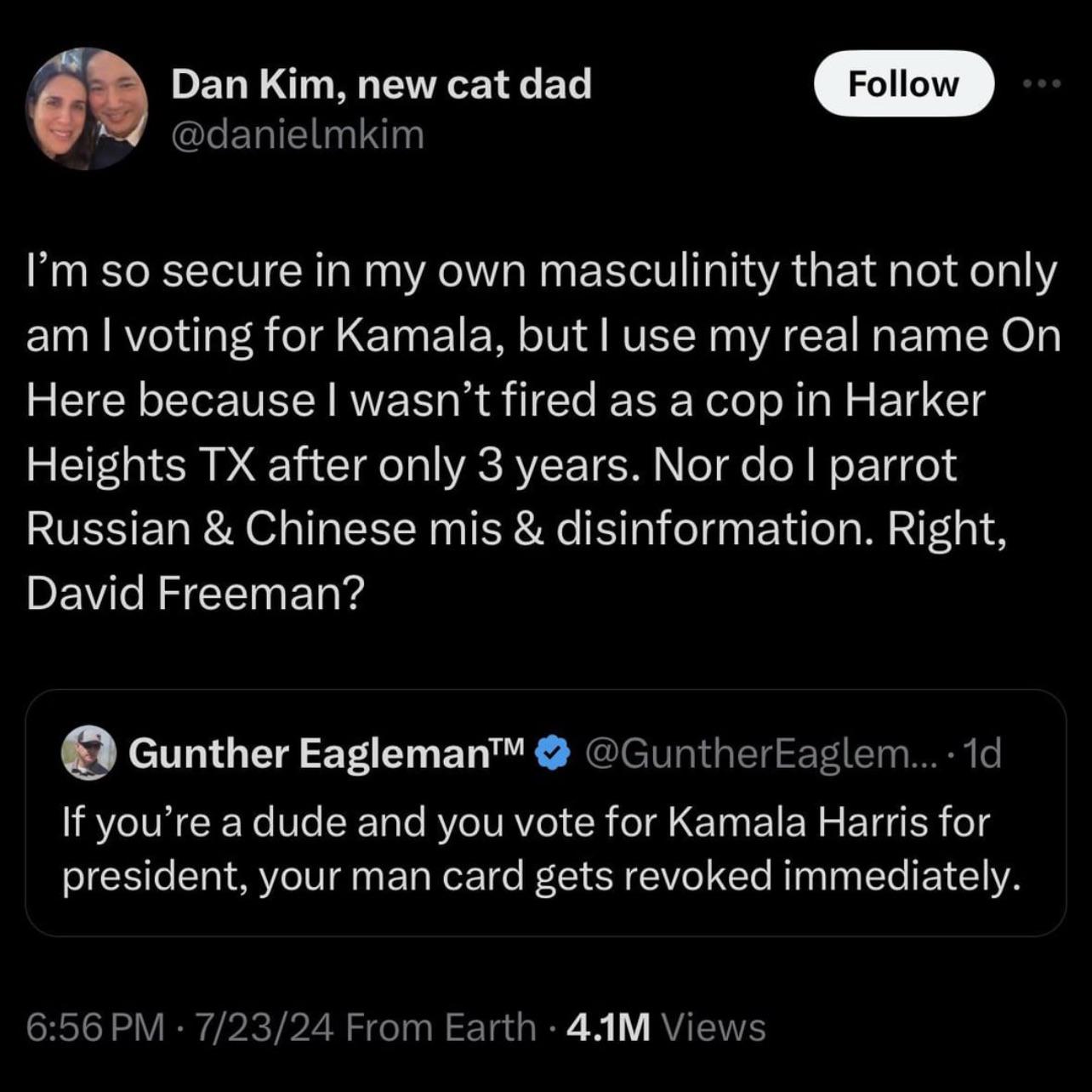 r/clevercomebacks - Nothing more manly than revoking “man cards” on twitter while using a fake account….