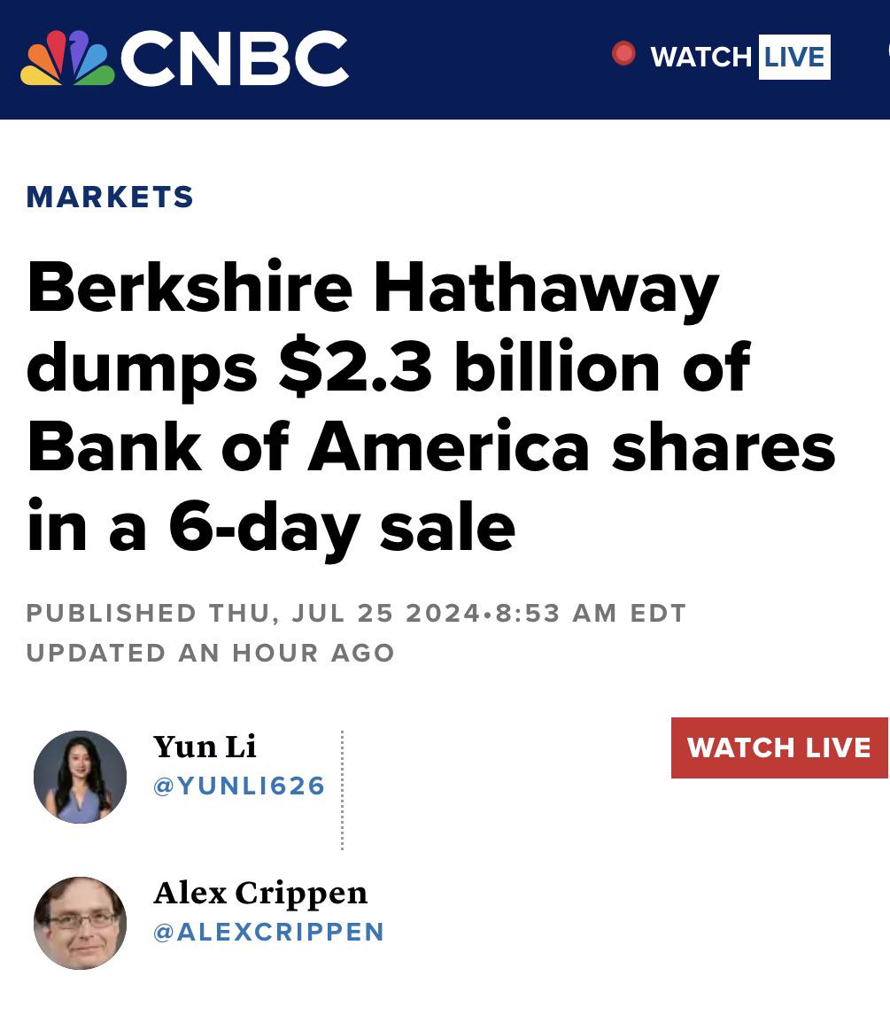 r/WallStreetbetsELITE - Berkshire Hathaway dumps another $2.3 Billion. This bubble is about to 💥