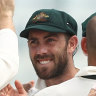 Glenn Maxwell dons the baggy green in 2017.