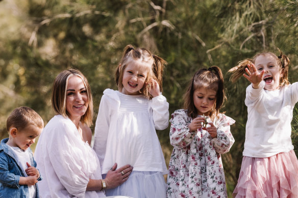 Carmen Walters with her four children.