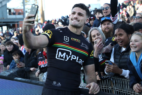 Panthers half Nathan Cleary was the star of the show in his team’s comfortable win over the Dragons at WIN Stadium.