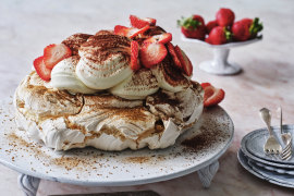 Chocolate and cinnamon pavlova.