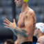 Kyle Chalmers before the men’s 4x100m freestyle relay. 