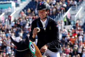 Silver medallist Christopher Burton was riding a horse lent by a British equestrian friend who was unable to compete in the Olympics.