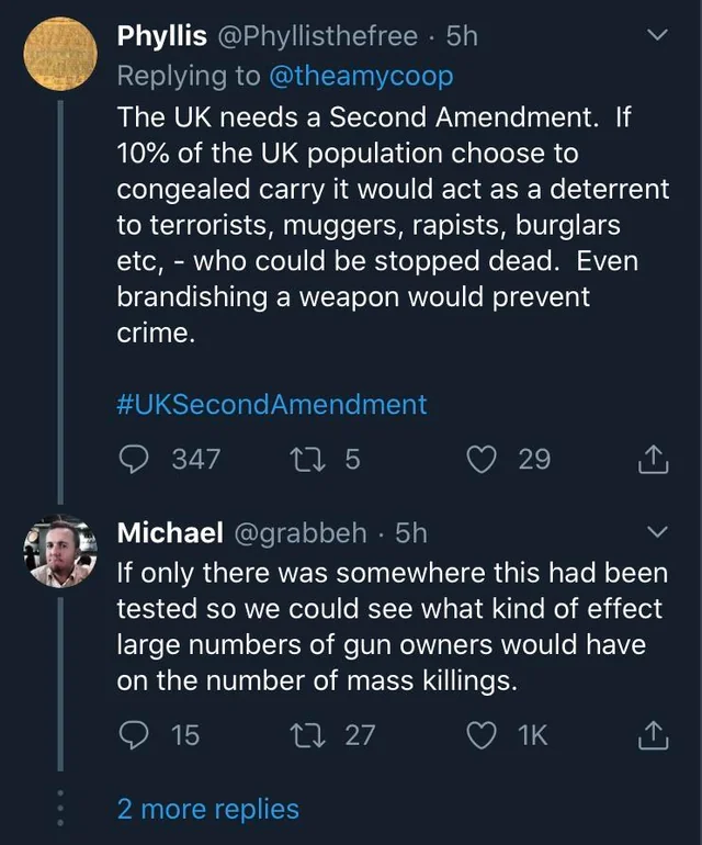 r/clevercomebacks - UK second amendment.