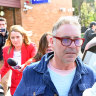 Former TV host Andrew O’Keefe leaves Waverley Police Station.