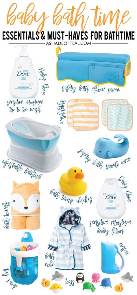 I am partnering with Baby Dove. Make baby bath time stress free with this list of Baby Bath Time Essentials! It has everything needed, from the bathtub to Baby Dove cleansers & lotions made especially for little ones! #DovePartner #BabyDoveLove Baby Bath Time Essentials, Bath Spout Cover, Baby Bathroom, Baby Bath Time, Baby Blog, Bath Essentials, Baby Lotion, Baby Crying, Parenting Blog