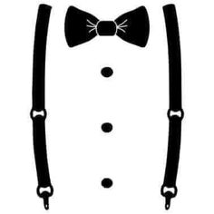 a black and white silhouette of a tuxedo with a bow tie on it