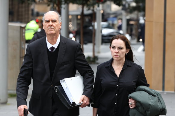 Former Super Retail Group Chief Legal Officer and Company Secretary Rebecca Farrell arrives at the Federal Court on Wednesday. 