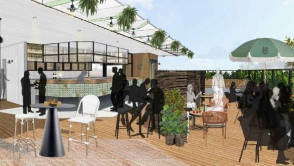 An artist’s impression of the proposed Middle Park Hotel rooftop redevelopment.