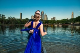 They shoot surfers, don’t they? Today I Feel A Soft Breeze is a 24-hour dance piece for two dancers to be performed on Evandale Lake, Surfers Paradise.