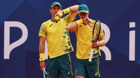 John Peers and Matthew Ebden are into the men's doubles tennis gold medal match at the Paris Olympics. Picture by Julian Finney/Getty Images