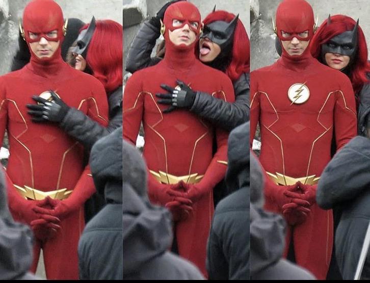 r/FlashTV - Grant Gustin and Ruby Rose on the Crisis on Infinite Earths set yesterday