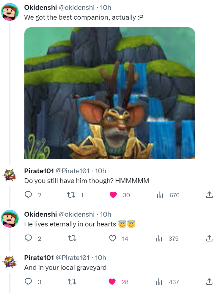 r/Wizard101 - The absolute audacity of the Pirate101 twitter page