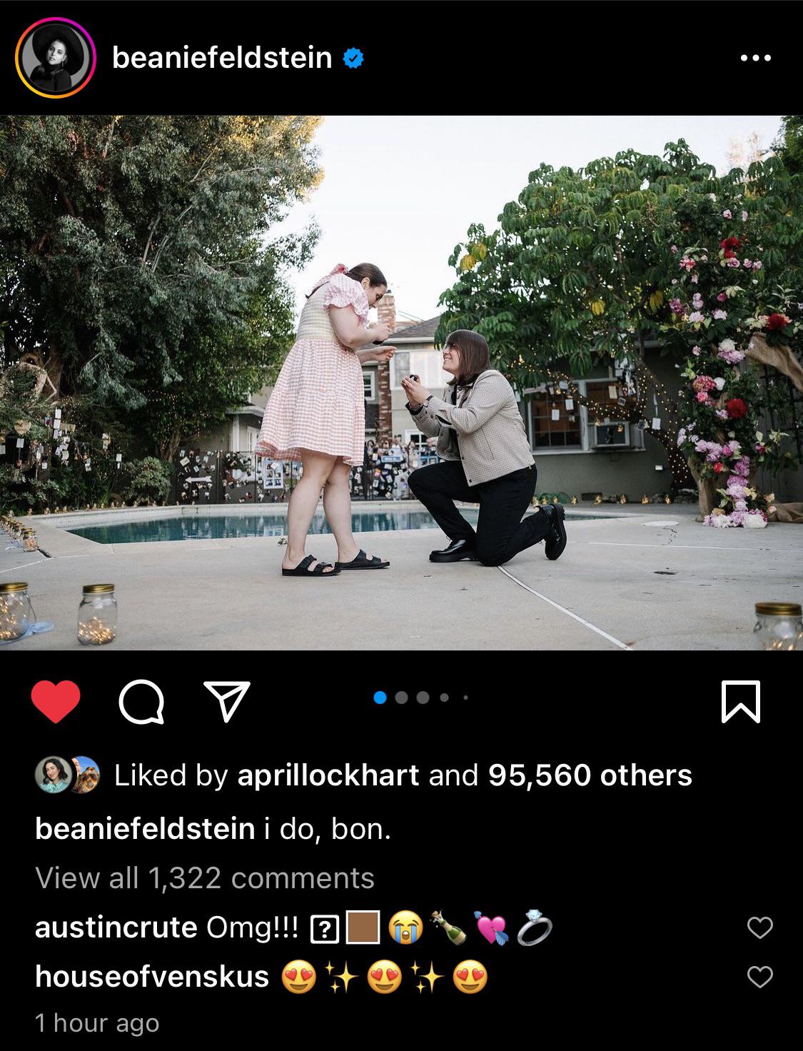 r/Broadway - Beanie Feldstein announces engagement to Bonnie Chance Roberts