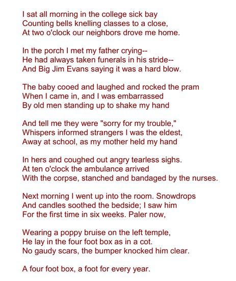 r/Poetry - Mid-Term Break by Seamus Heaney [POEM]