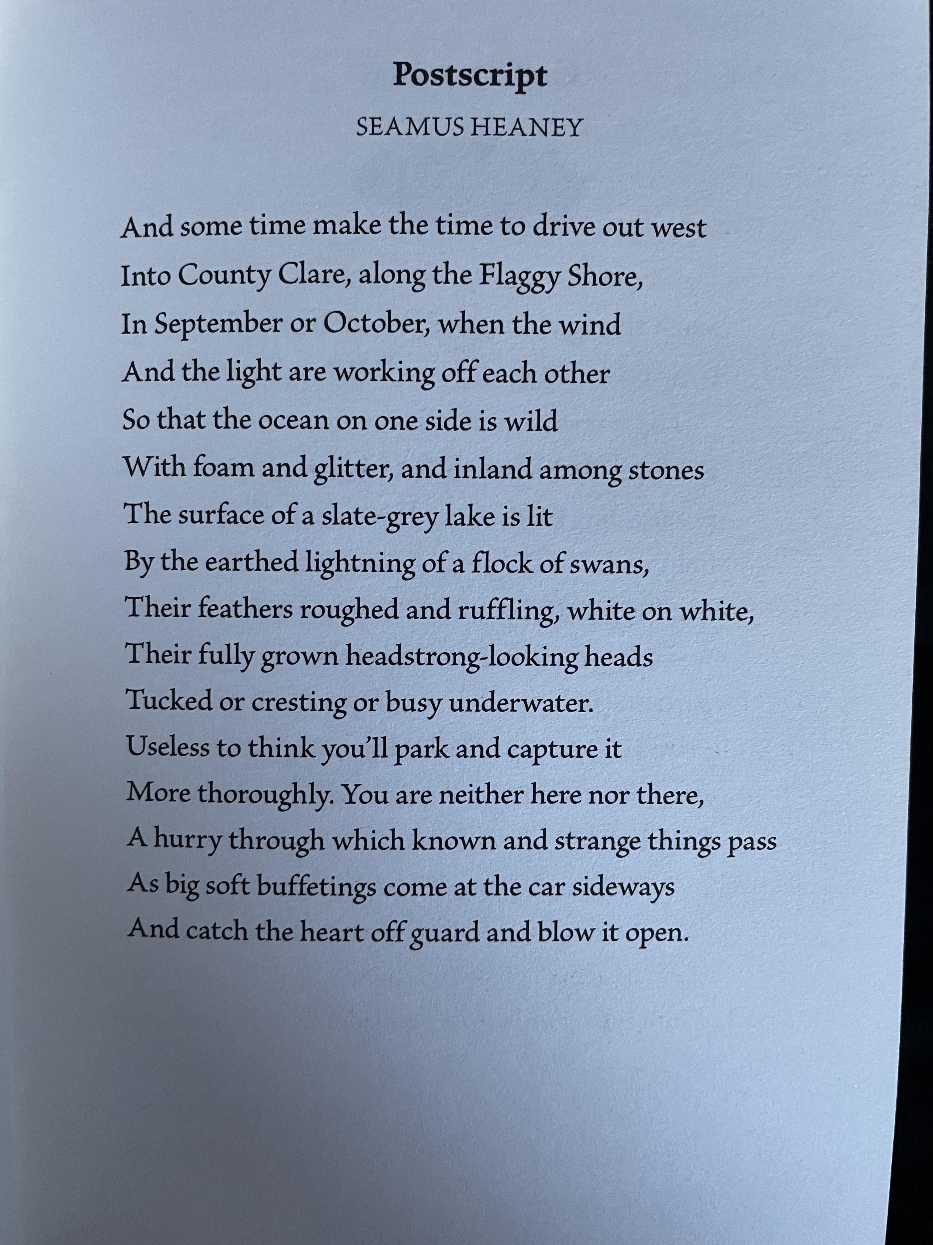 r/Poetry - [POEM] “Postscript” — Seamus Heaney