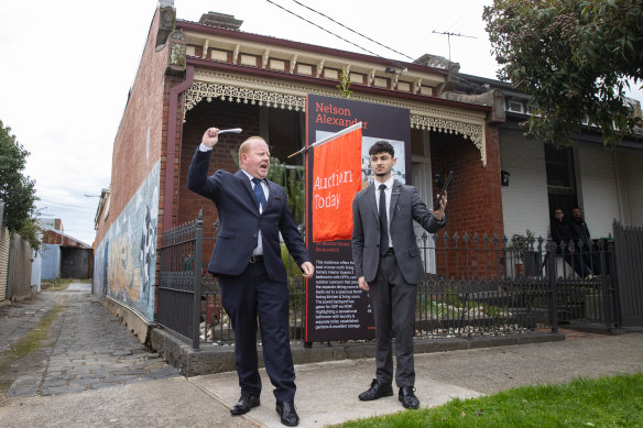 Auctioneer Jonathan West in Brunswick. 