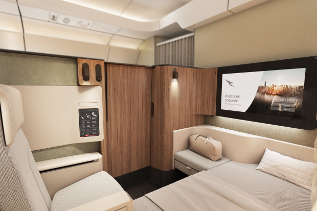 Qantas has unveiled one of the most elegantly understated first-class cabins in the world.