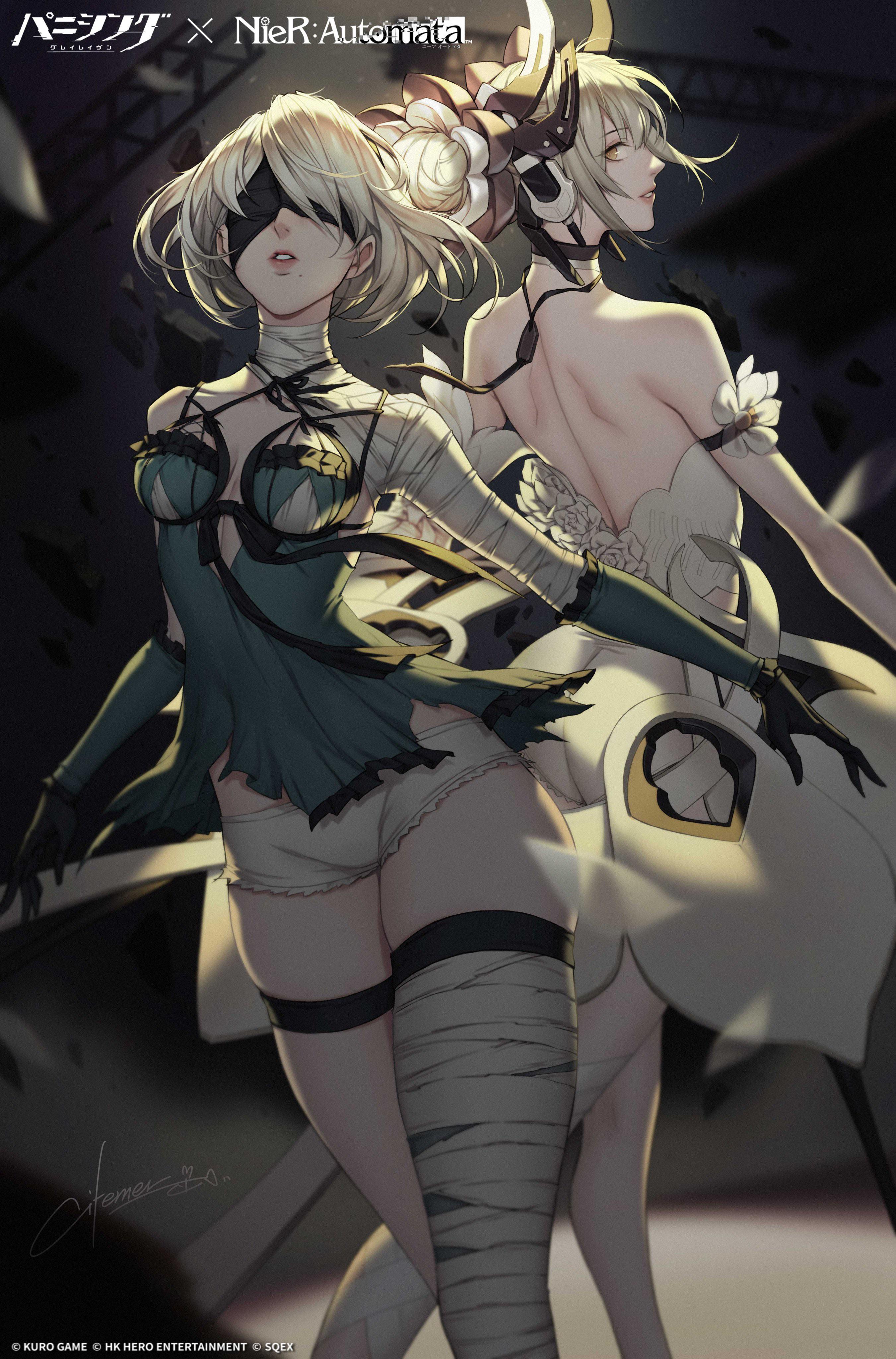 r/nier - Punishing: Gray Raven x NieR: Automata. Artwork by @citemer