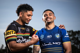 Yeah, bro: Izack and Jake Tago will become the first set of brothers to meet in a Penrith-Parramatta derby in 34 years.