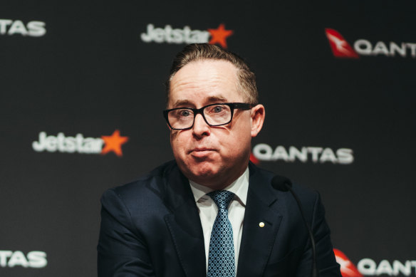 Former Qantas chief executive Alan Joyce had his pay wings clipped