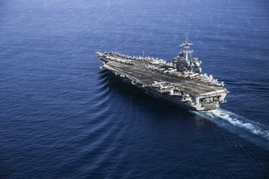 SOUTH CHINA SEA (April 1, 2022) The Nimitz-class aircraft carrier USS Abraham Lincoln (CVN 72) transits the South China Sea.