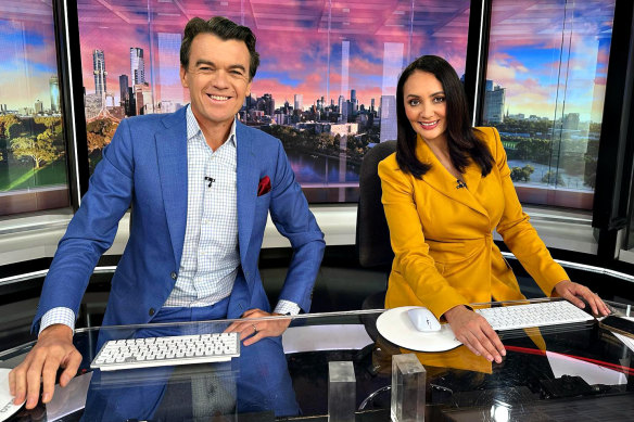 Michael Rowland and Bridget Brennan. Brennan has been announced as the new co-host on ABC News Breakfast. Credit: ABC 
