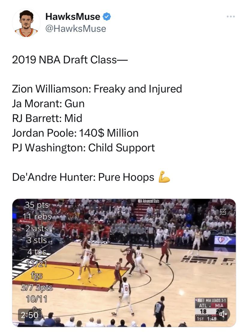 r/AtlantaHawks - DeAndre Hunter slander shall not be tolerated