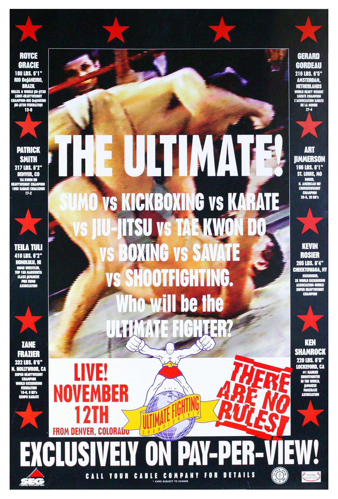 r/MMA - Today is the 29th anniversary of UFC 1 in Denver, Colorado (11/12/93)