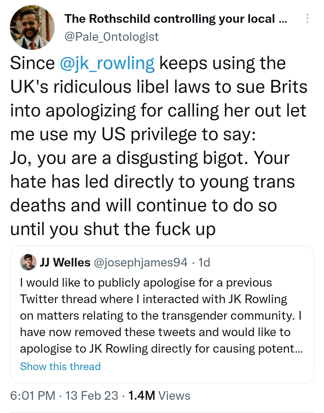 r/WhitePeopleTwitter - JK Rowling is suing people for their tweets now?