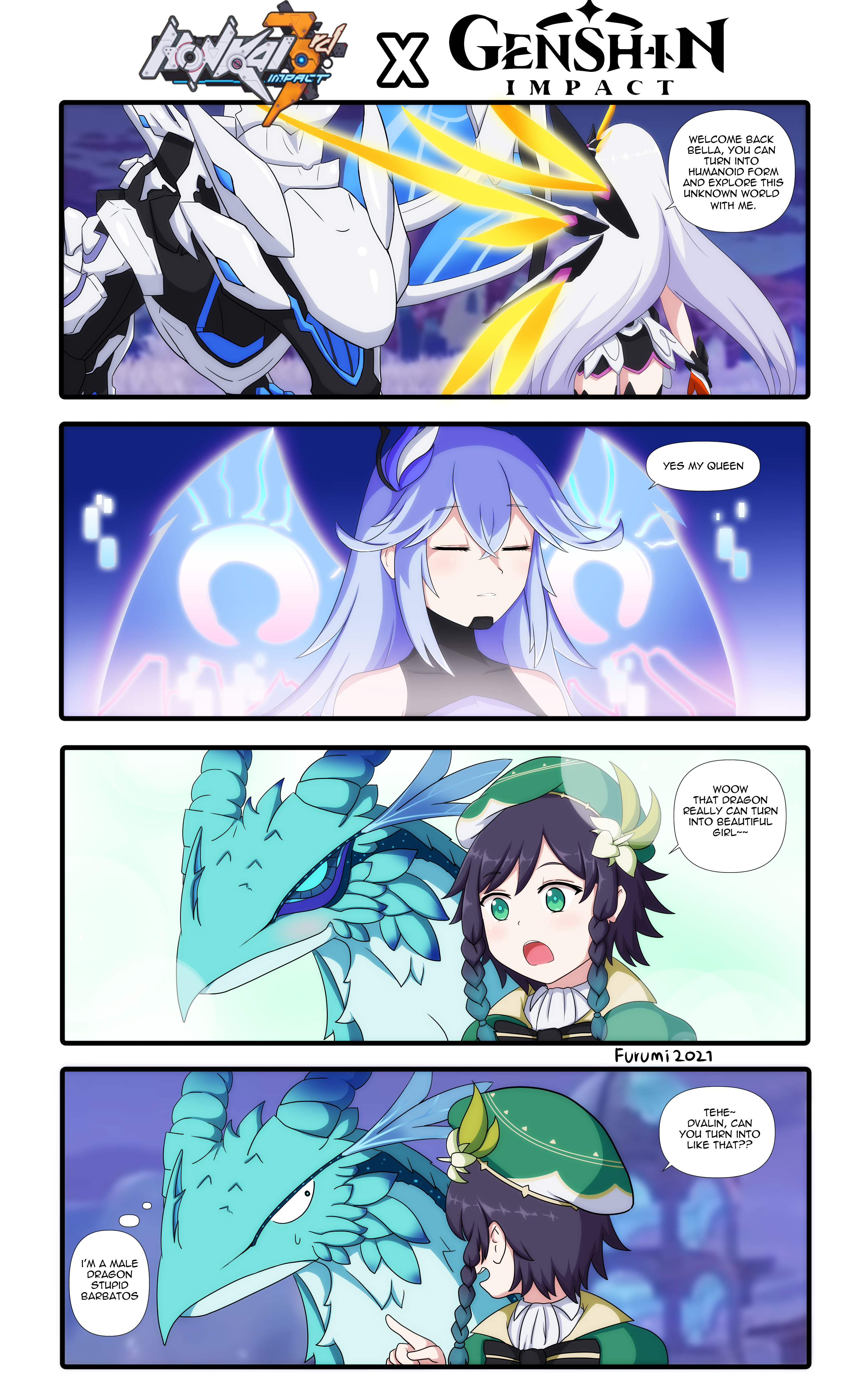 r/Genshin_Impact - Honkai Impact 3rd X Genshin Impact Fan Comic