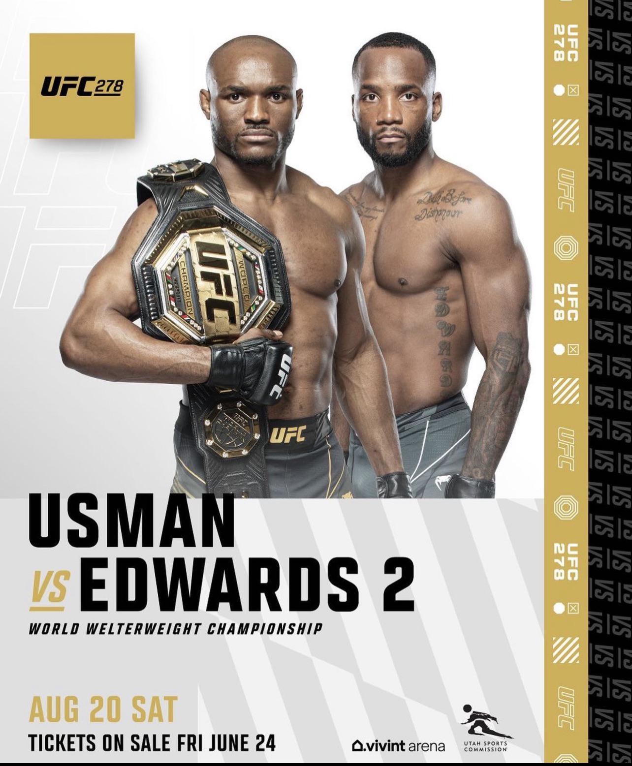 r/ufc - Usman vs Edwards 2 has been announced