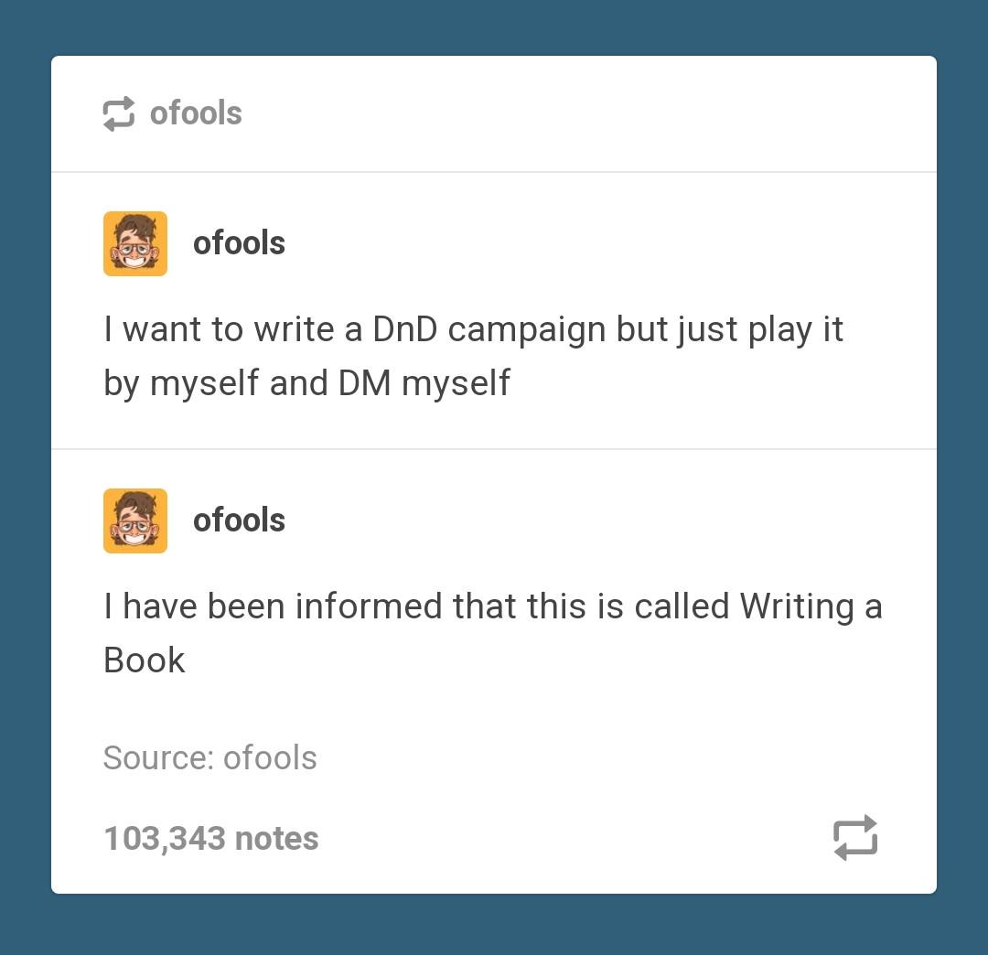 r/CuratedTumblr - Solitaire D&D